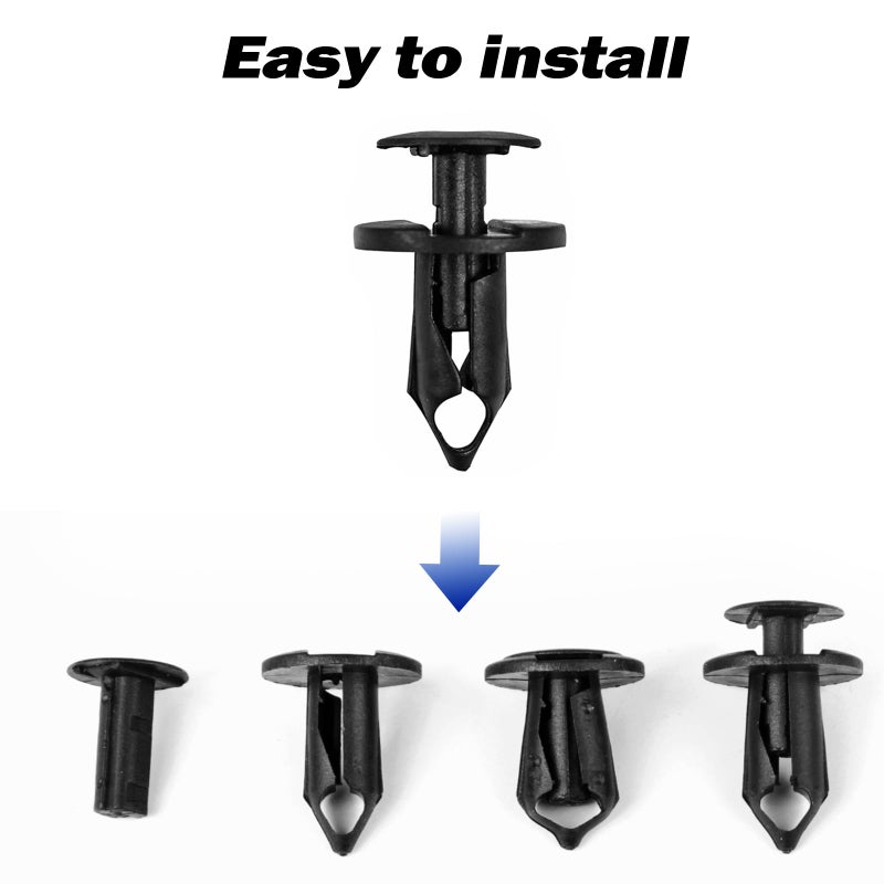 UNIGT 120 قطعة دبابيس دفع للشواء مثبتة ريفيت 6503598 متوافقة مع GM 21030249 2007-2020 جيب رانجلر JK JL و Unlimited فورد N807389S مشابك جسم بلاستيكية لشبكة المصد - Image 5